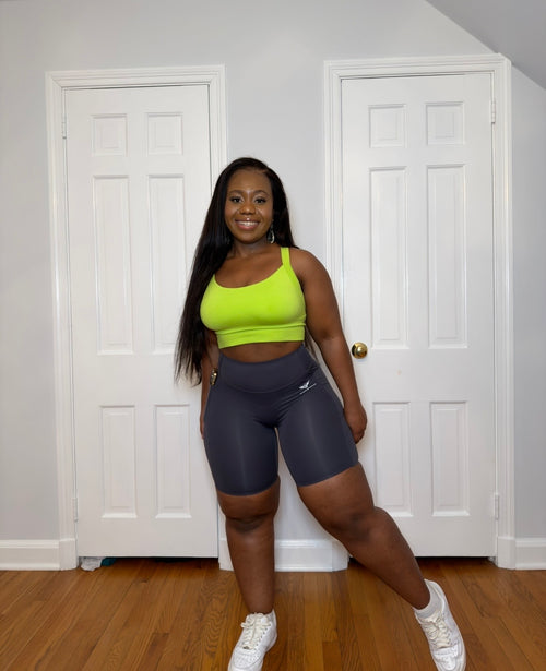 PowerFit knee pocket biker shorts